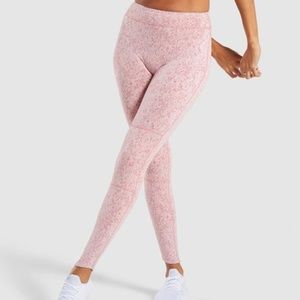 NWT Gymshark Red Fleur Texture Leggings